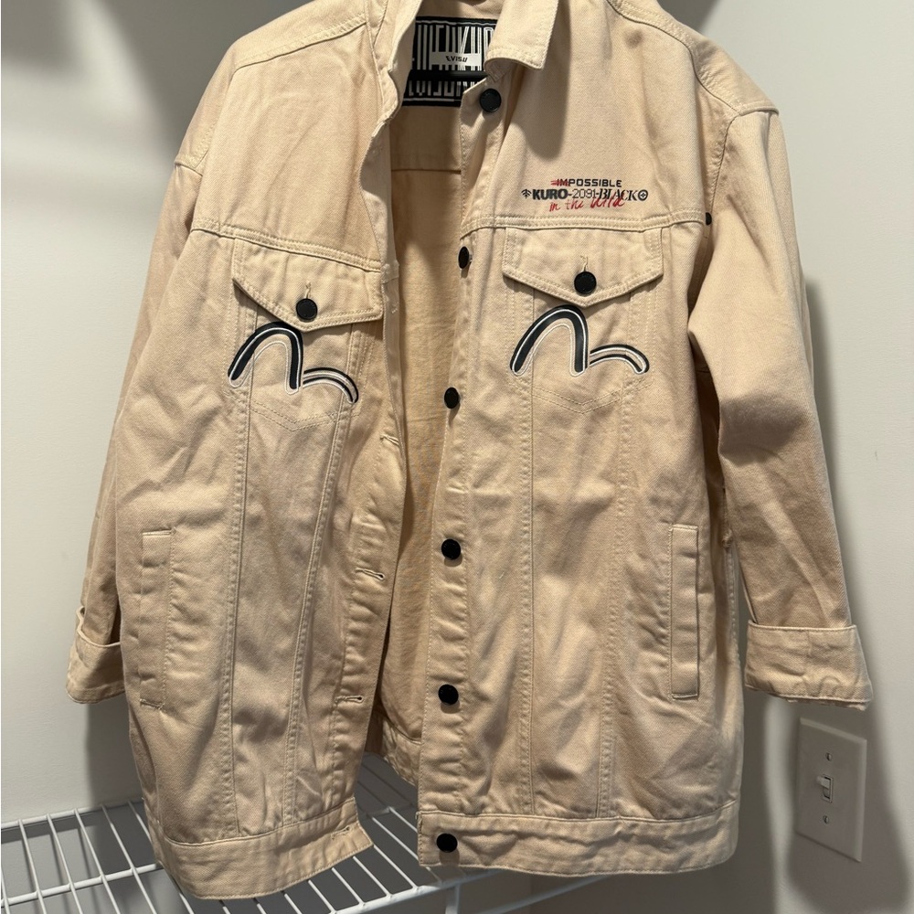Evisu Tan Jacket with Black Details